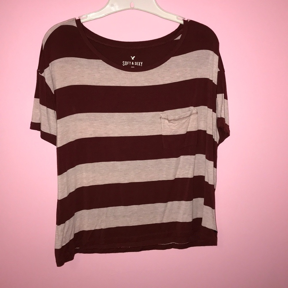 Red striped top